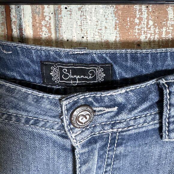 Shyanne Anne Jeans Womens 32 Short Boot Blue Light Pockets Embroidery Rhinestone - Picture 7 of 10